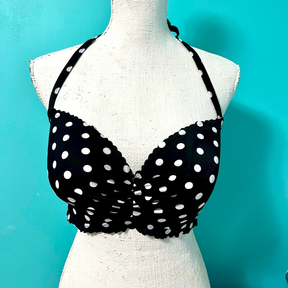 Final Price! NWOT Victorias Secret polka dot halter swim top